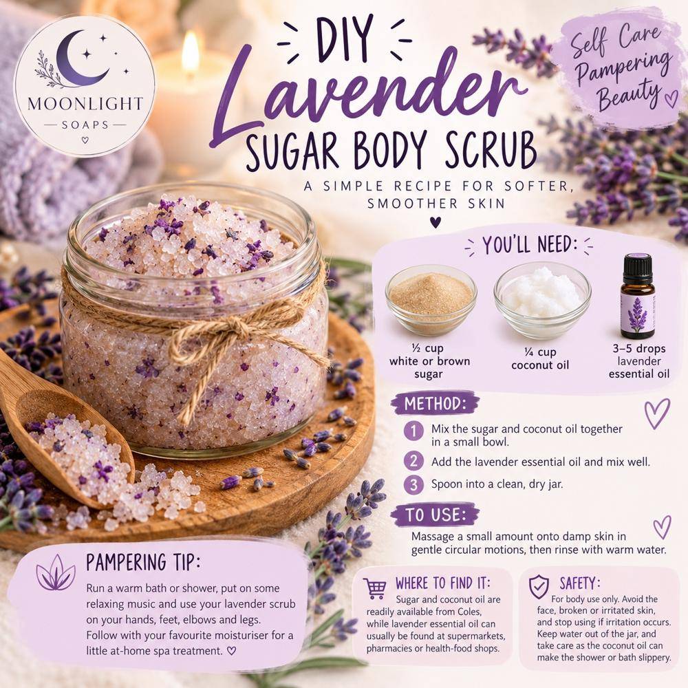 DIY Lavender Sugar Body Scrub Recipe