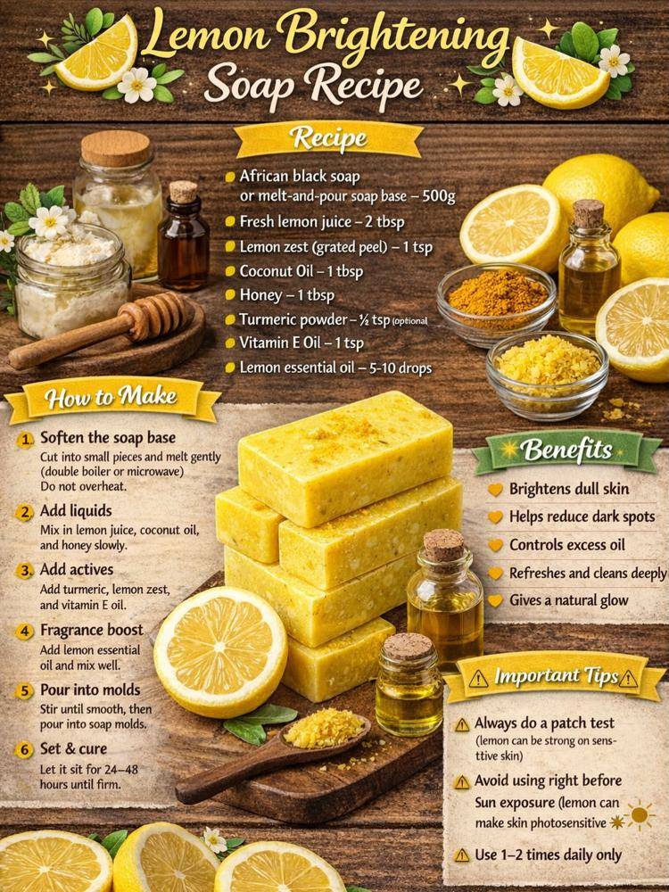 DIY Lemon Brightening Melt and Pour Soap
