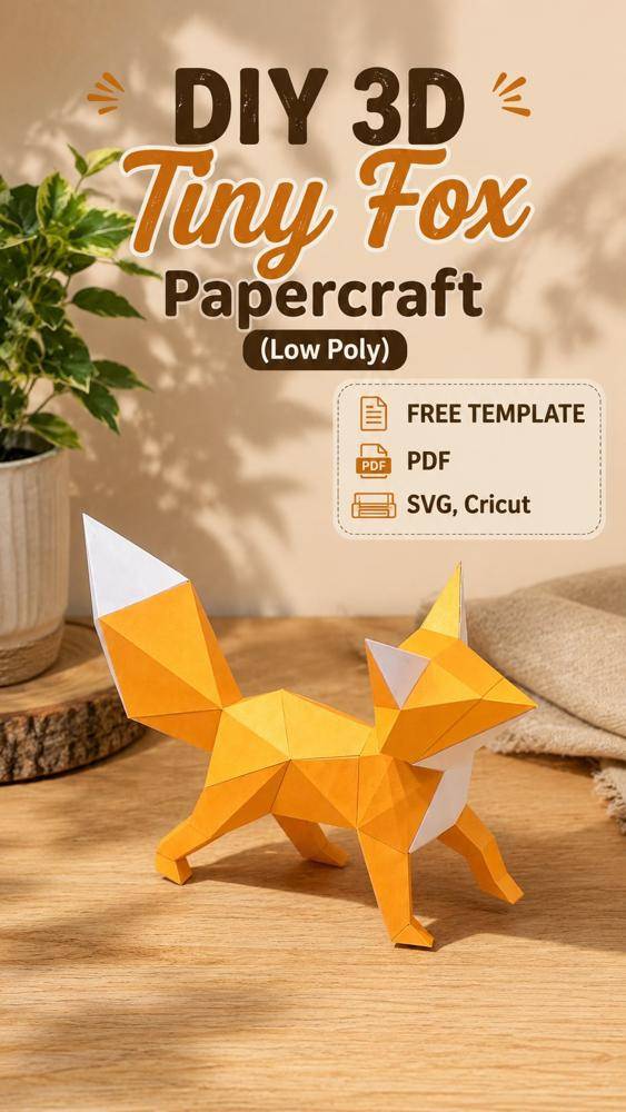 DIY Low Poly 3D Fox Papercraft