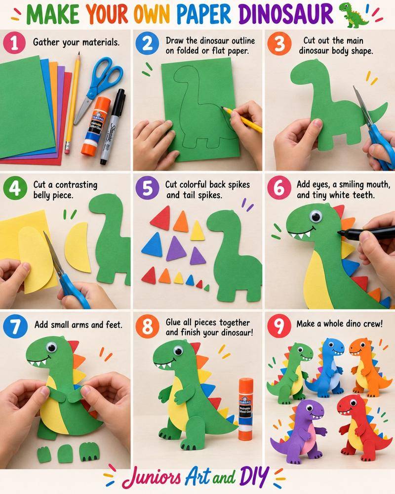 DIY Paper Dinosaur Craft Project
