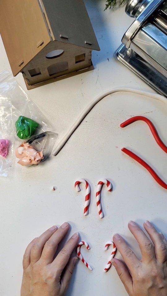 DIY Polymer Clay Candy Cane Decorations