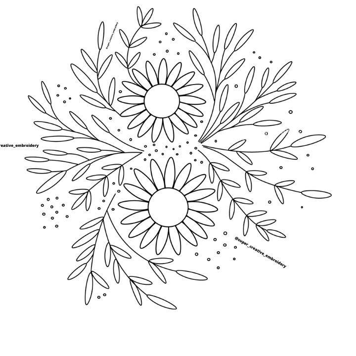 Daisies and Botanicals Embroidery Pattern