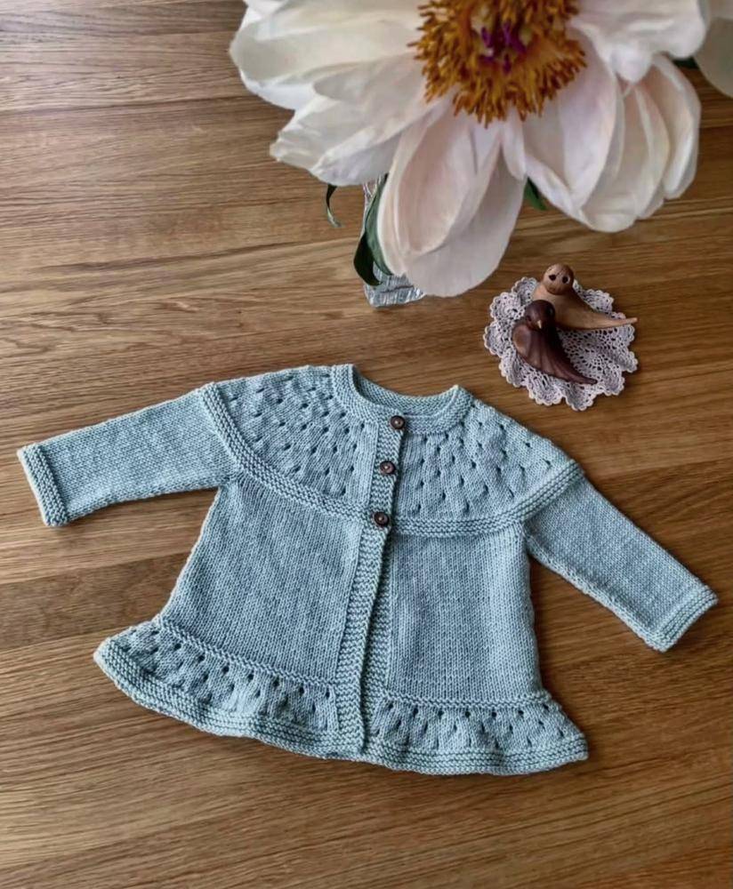 Delicate Baby Knit Cardigan with Ruffle Hem