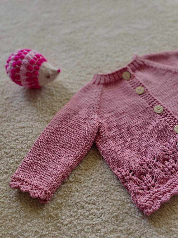 Delicate Lace Trim Baby Cardigan Knitting Project