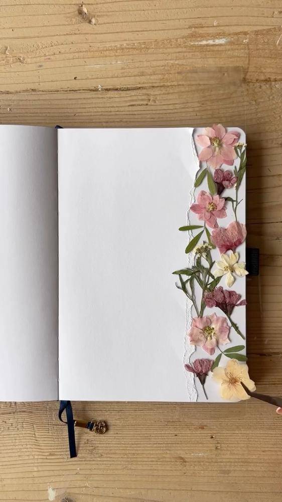 Delicate Pressed Flower Journal Decoration