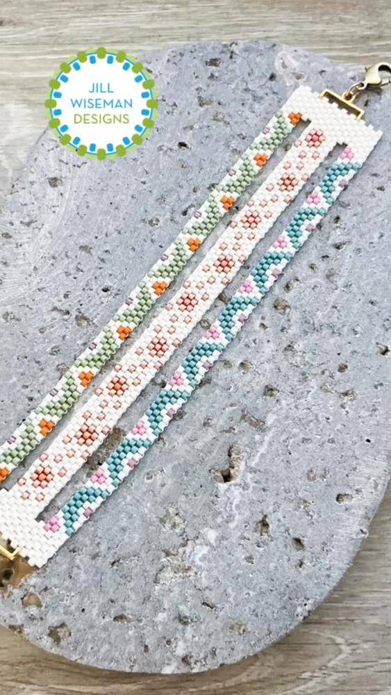 Delicate Seed Bead Bracelets with Floral Motifs
