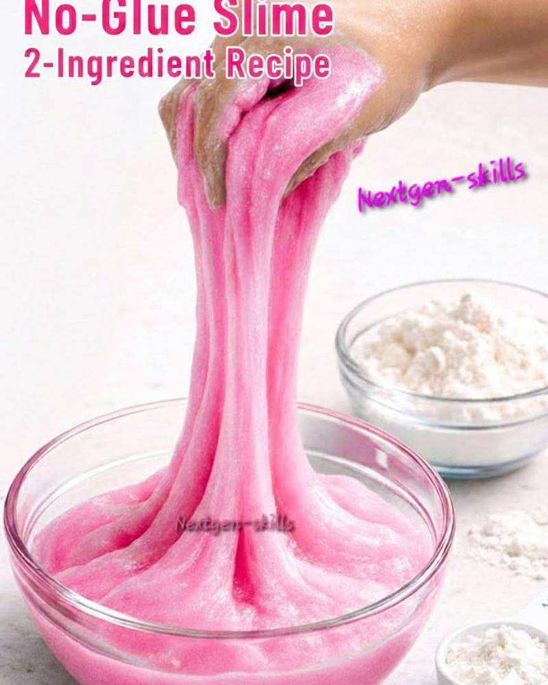 Easy 2-Ingredient No-Glue Pink Slime