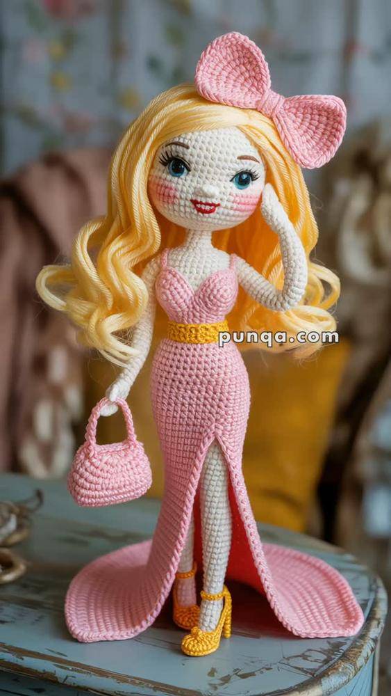 Elegant Pink Crochet Ballerina Doll Project