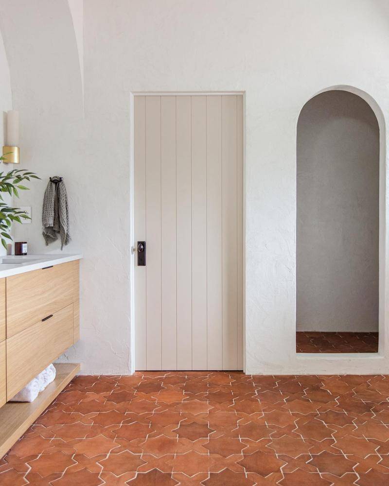 Elegant Vertical Slat Door Transformation