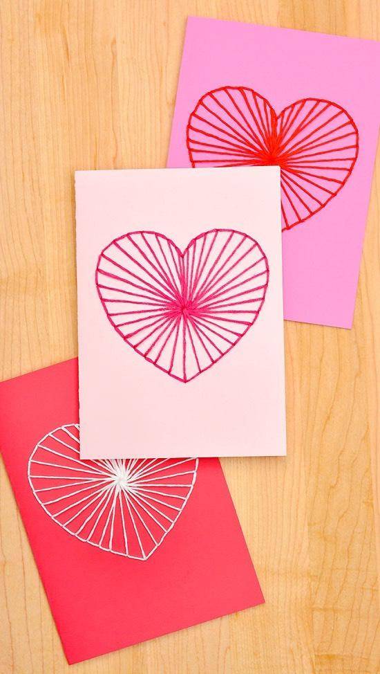 Embroidered Heart Cards