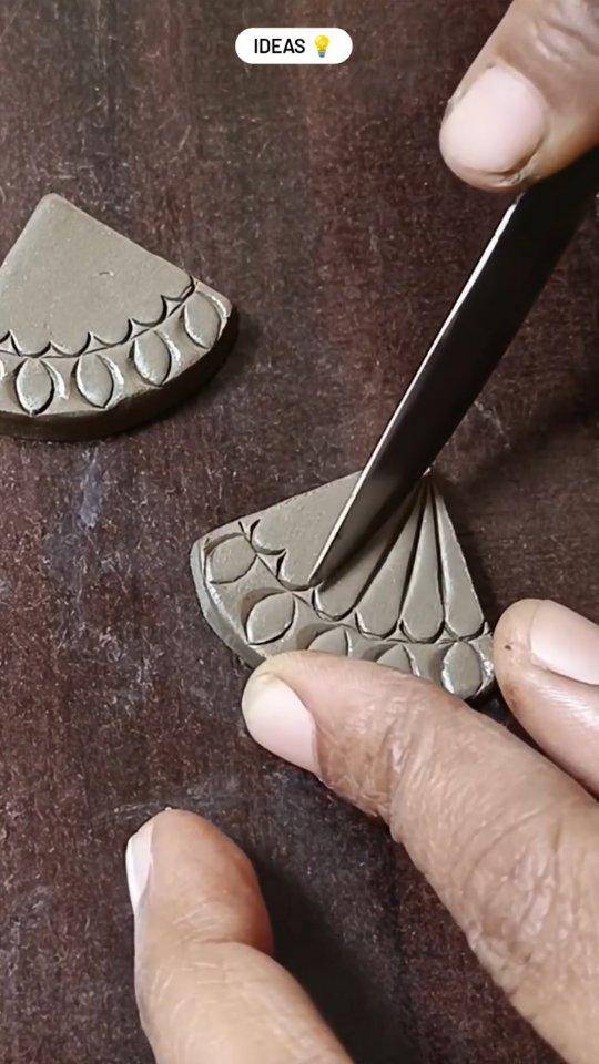 Fan-Shaped Polymer Clay Dangles with Intricate Detailing