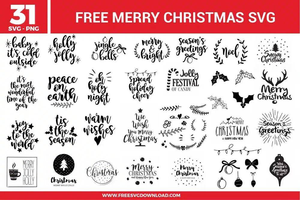Festive Christmas Typography and Icon Bundle