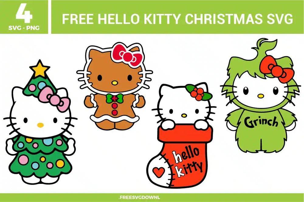 Festive Hello Kitty Christmas SVG Designs