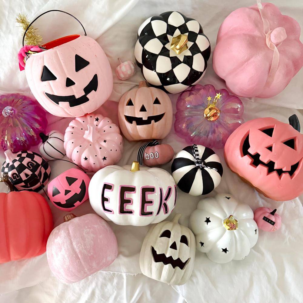Festive Painted Pumpkin Decor Collection
