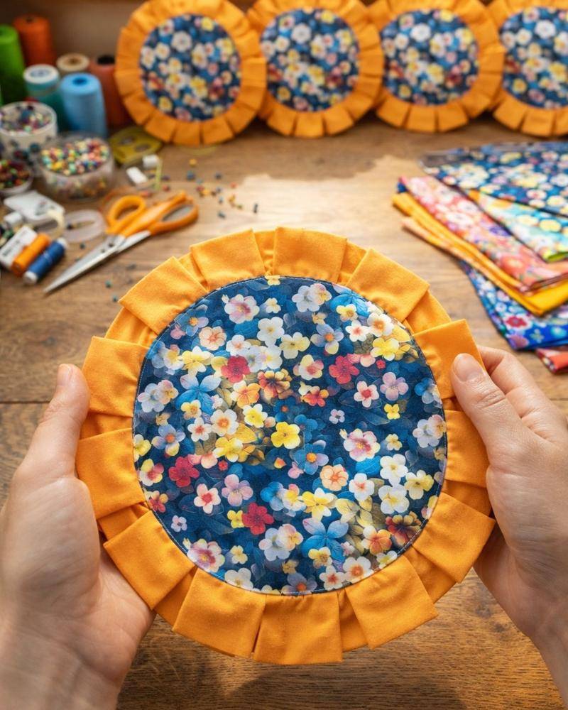 Floral Fabric Coaster Sewing Project