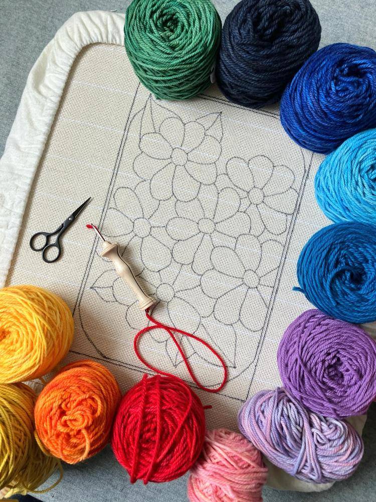 Floral Punch Needle Wall Art Project
