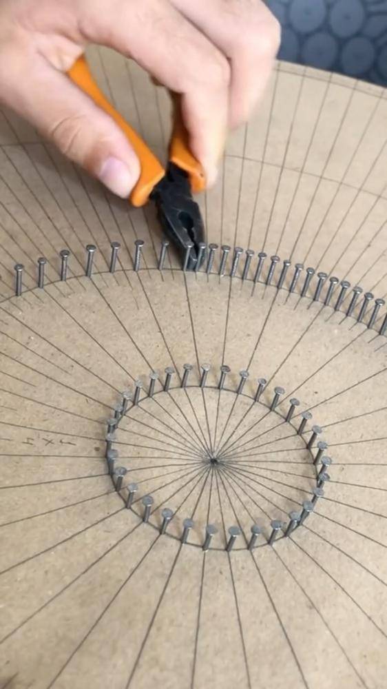 Geometric Spiral String Art Design