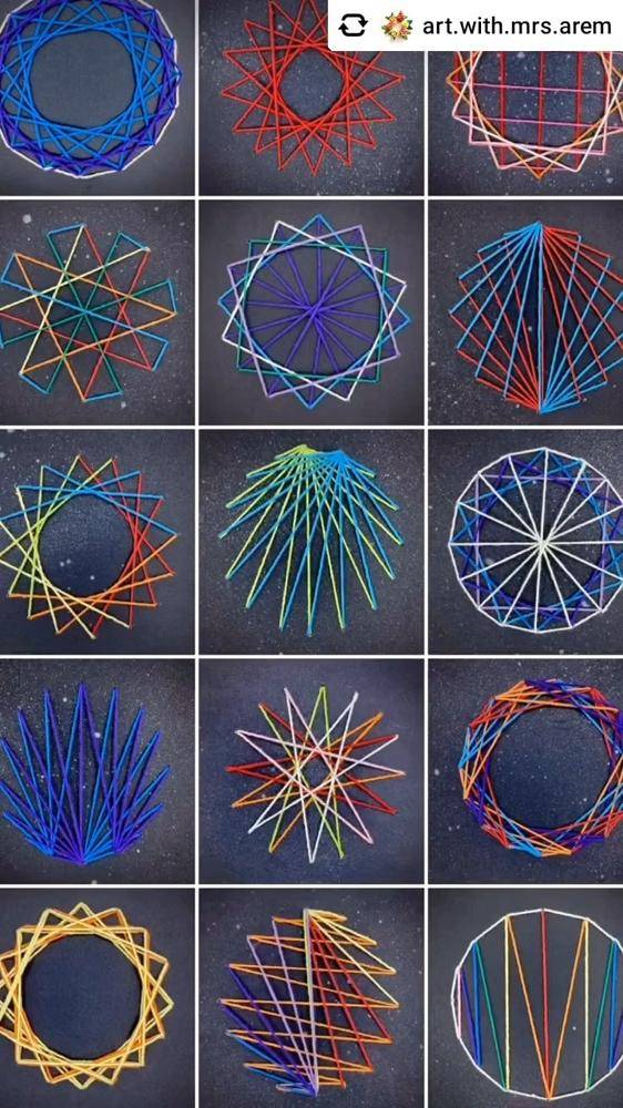 Geometric String Art Creations
