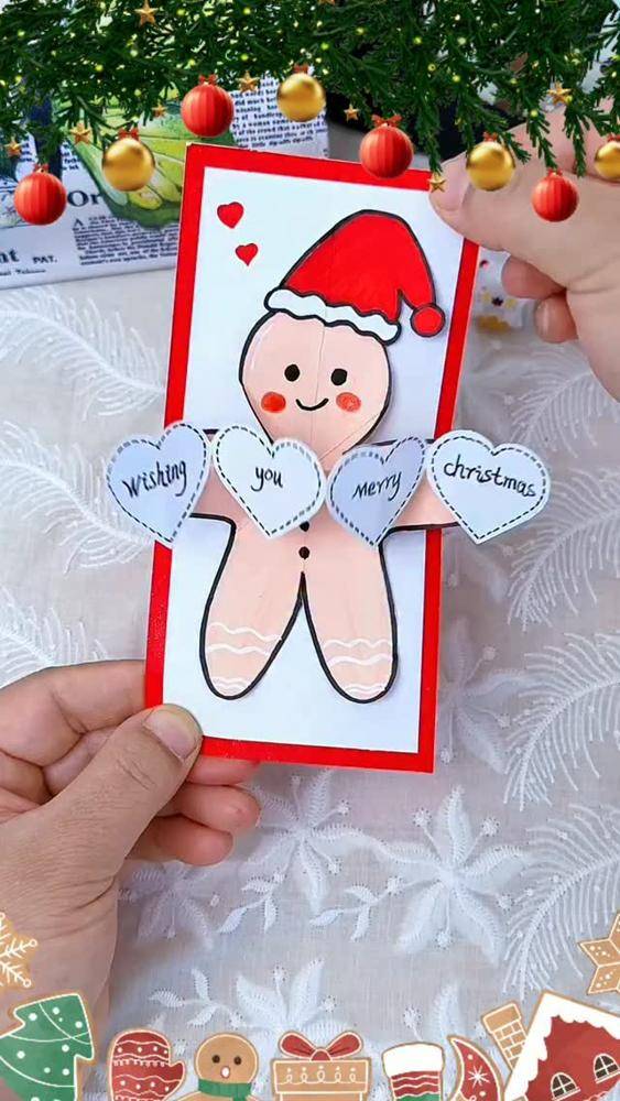 Gingerbread Man Pop-Up Christmas Card Craft