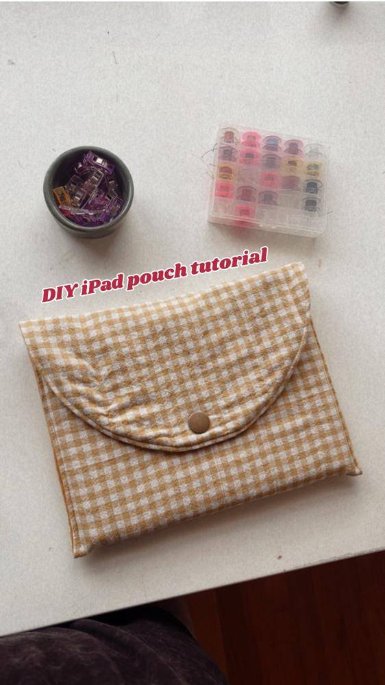 Gingham Pouch Sewing Project