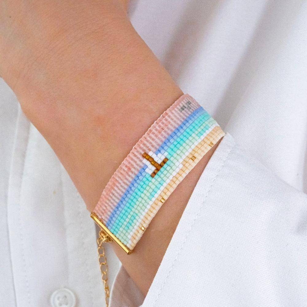 Gradient Rainbow Seed Bead Bracelet