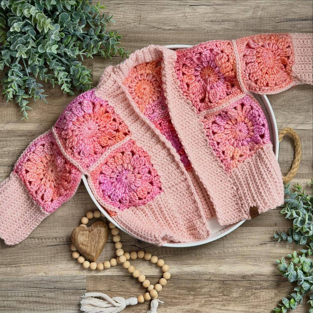 Granny Square Bloom Crochet Baby Cardigan