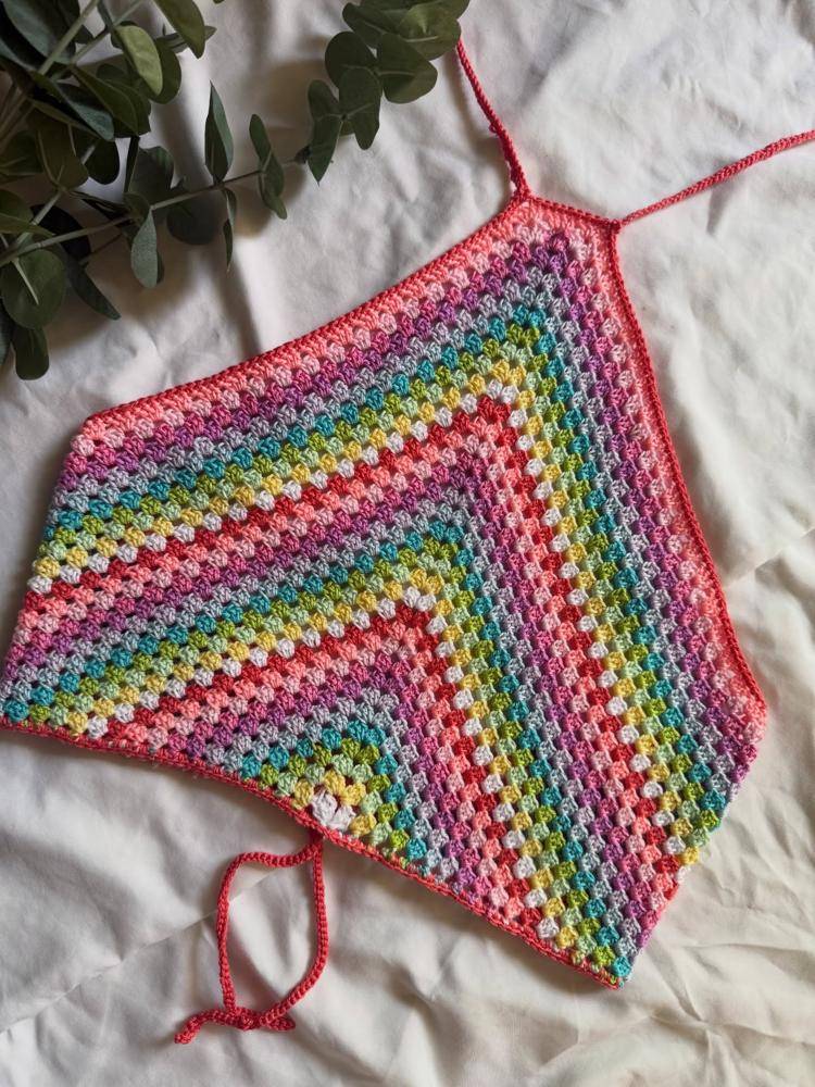 Granny Square Crochet Halter Top Project