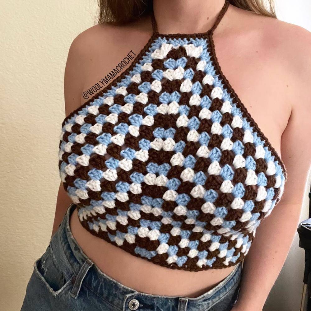 Granny Square Halter Top Crochet Project