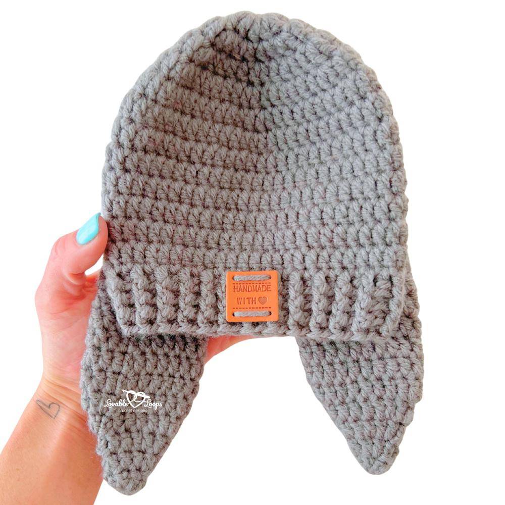 Gray Crochet Baby Hat with Ear Flaps