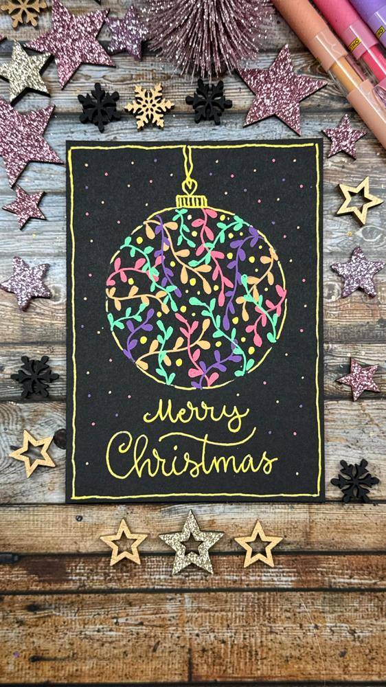 Hand-Drawn Christmas Bauble Card