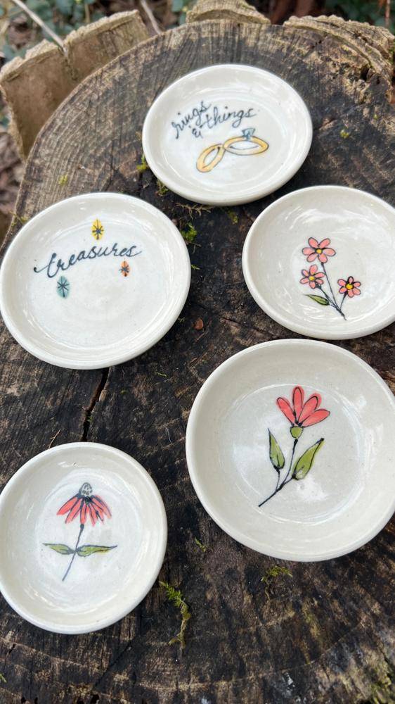Hand-Painted Ceramic Trinket Dishes