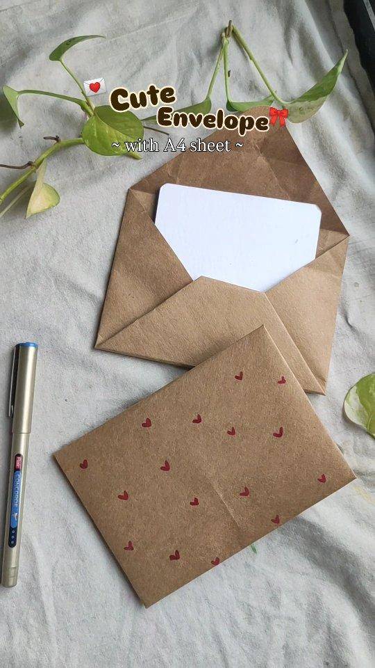Handmade Folded Kraft Paper Envelope