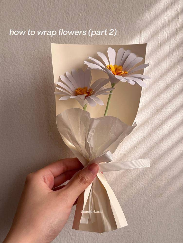 Handmade Paper Daisy Bouquet Wrapping