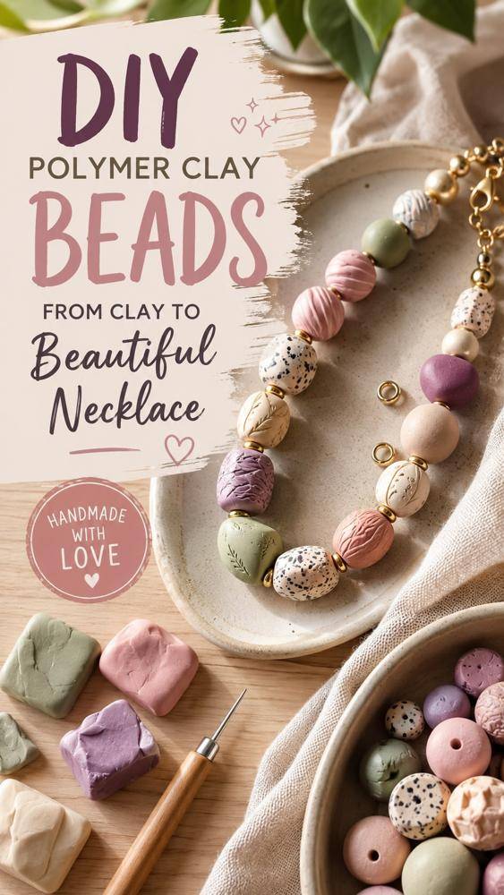 Handmade Polymer Clay Statement Necklace