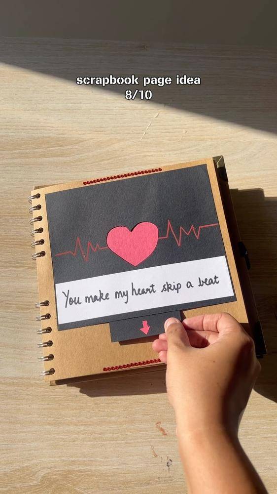 Interactive Heartbeat Scrapbook Page