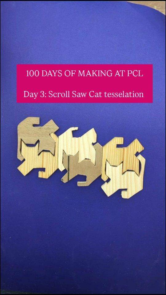 Interlocking Scroll Saw Cat Tessellation Wood Craft