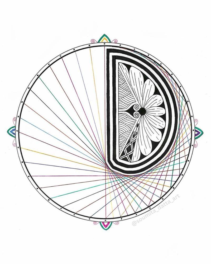 Intricate Geometric Mandala Drawing Art