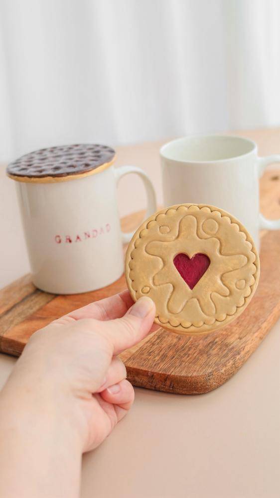 Jammy Dodger Inspired Air Dry Clay Coaster