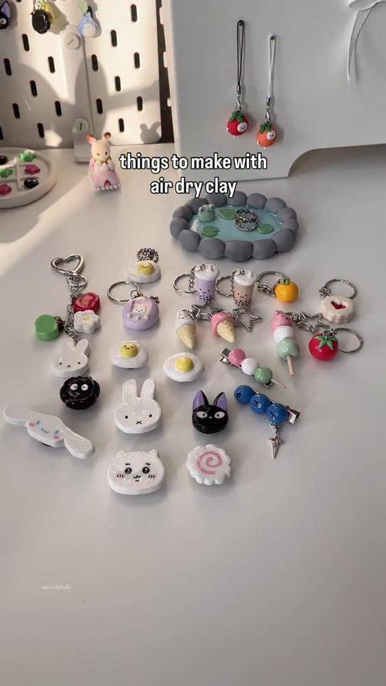 Kawaii Air Dry Clay Charms and Miniatures