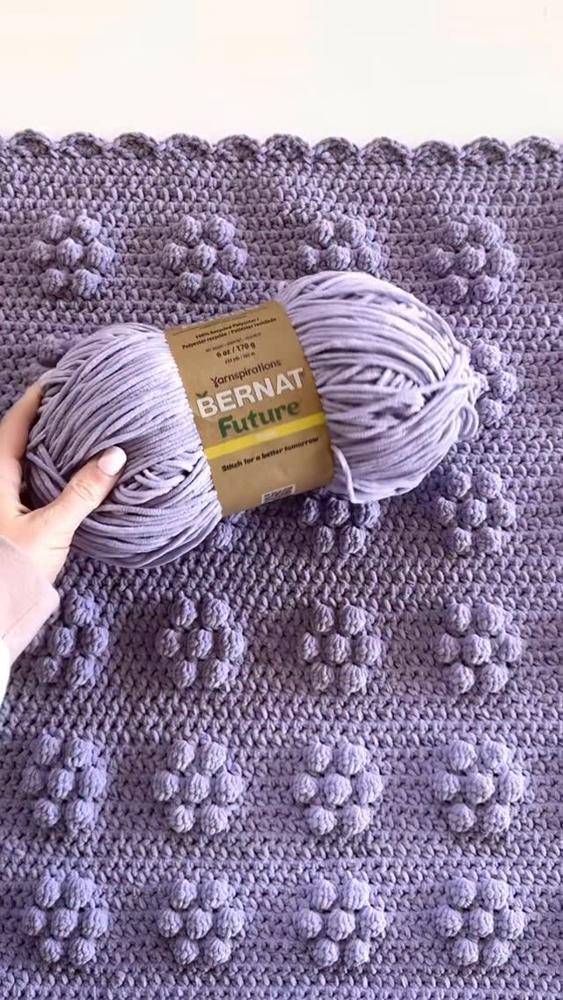 Lavender Bobble Stitch Crochet Baby Blanket