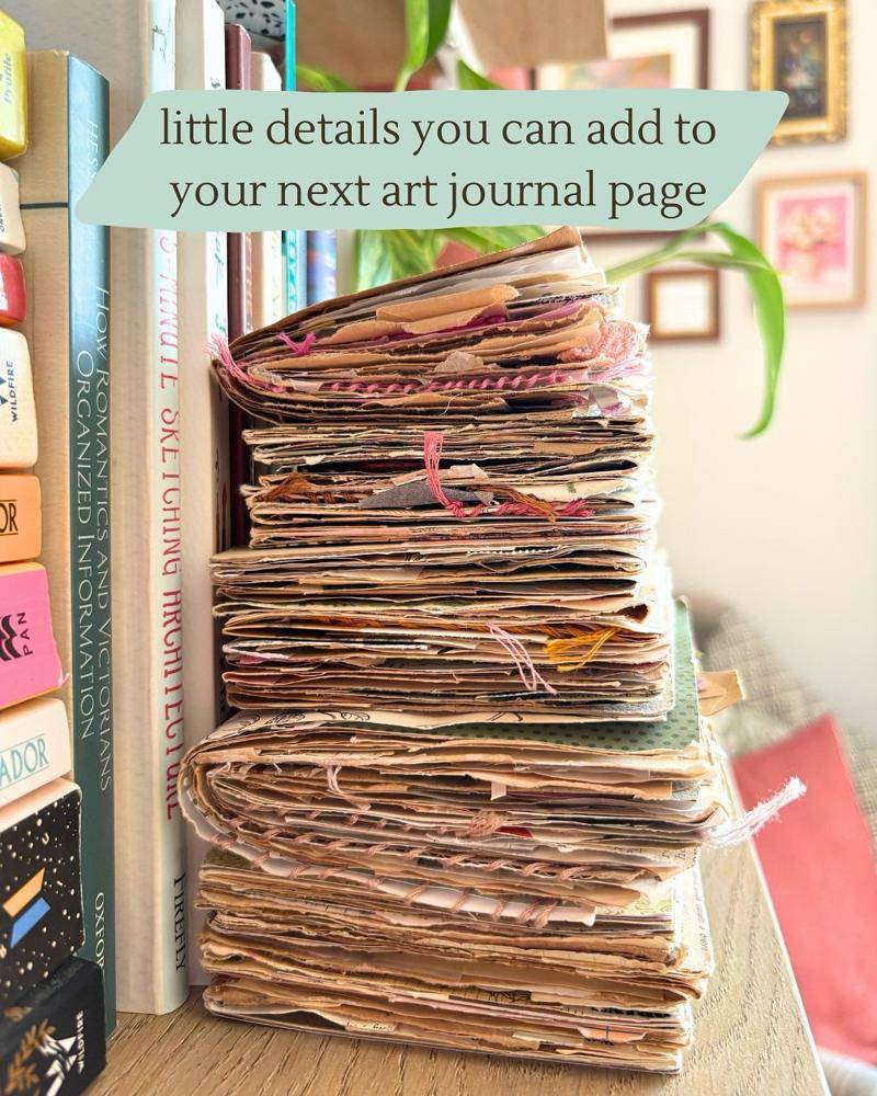 Layered Collage Junk Journal Pages with Textural Accents