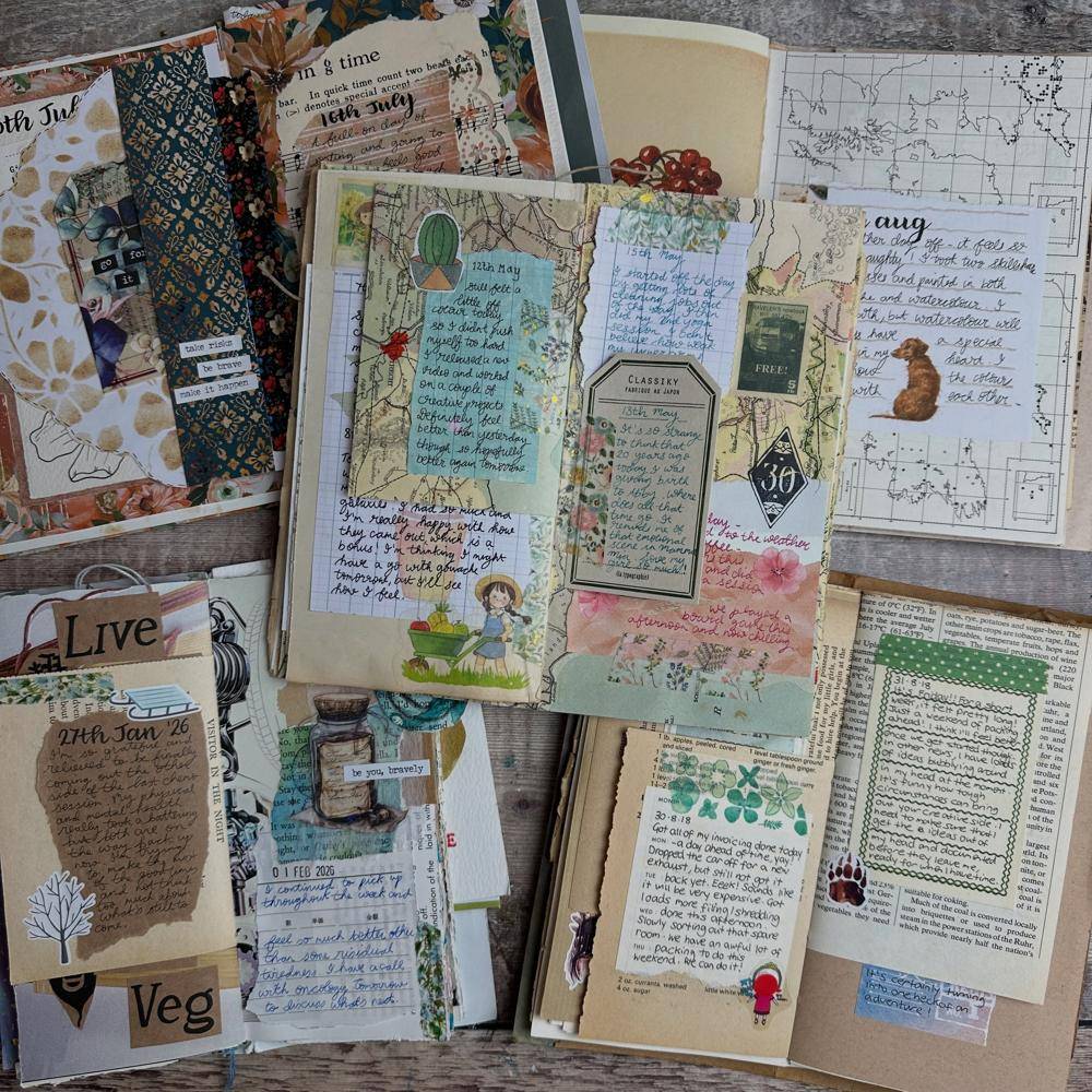 Layered Ephemera Collage Junk Journal Spread