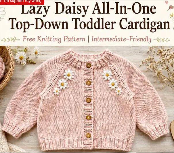 Lazy Daisy Top-Down Toddler Cardigan