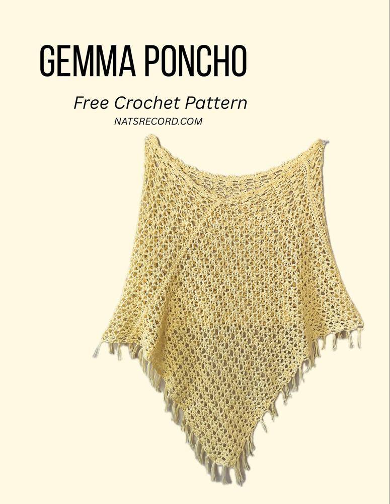 Lightweight Lace Crochet Poncho with Fringe
