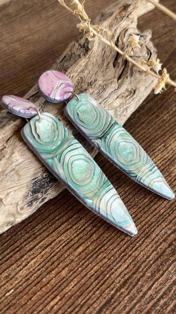 Marbled Polymer Clay Dangle Earrings Craft