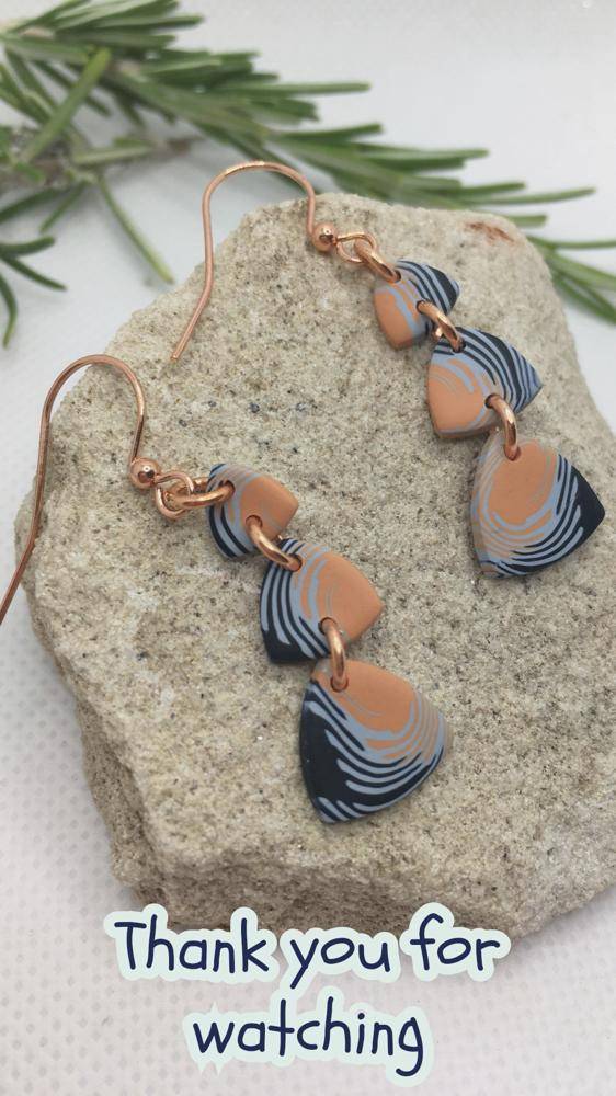 Marbled Polymer Clay Teardrop Earrings Craft