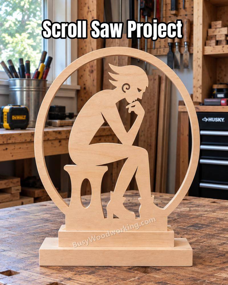 Meditating Figure Scroll Saw Wood Art Project
