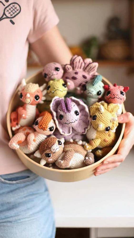 Mini Amigurumi Dinosaur Collection