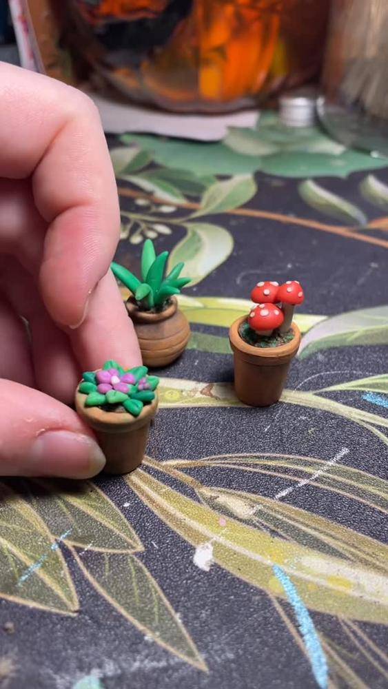 Miniature Polymer Clay Potted Plants Project