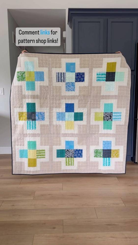 Modern Plus Sign Quilt Block Design